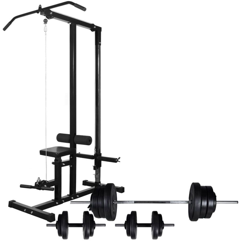 Kuntolaite levytanko- ja käsipainosarjalla 60,5 kg