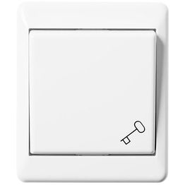 Kytkin ELKO RS Nordic 6-kytkin impulssijousella IP21 pinta-asenteinen avainsymbolilla RL kirkkaan valkoinen