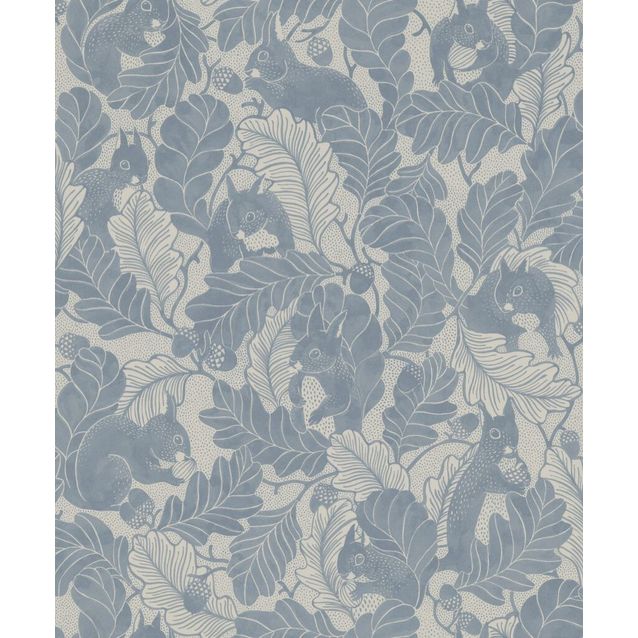 Tapetti Långelid/Von Brömssen Oak Tree Tails vaaleansininen