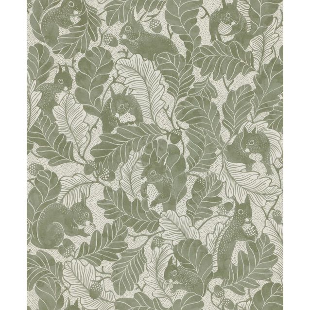 Tapetti Långelid/Von Brömssen Oak Tree Tails vihreä