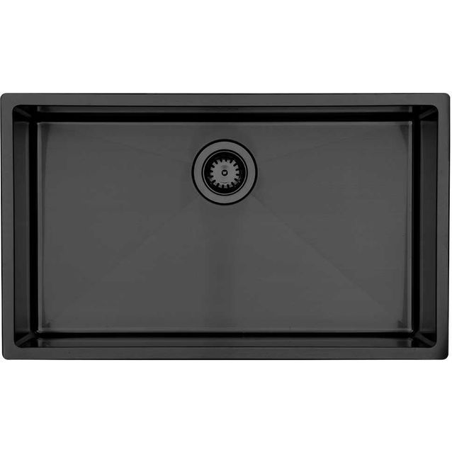 Keittiöallas Lavabo Kubus 700 Soft Shadow, 740x440mm, ruostumaton teräs PVD, musta kromi