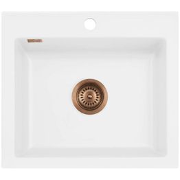 Keittiöallas Lavabo Mera 57, 575x510mm, keramiikka, mattavalkoinen, eri pohjaventtiilin värejä