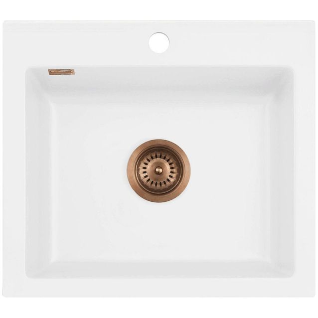 Keittiöallas Lavabo Mera 57, 575x510mm, keraaminen, mattavalkoinen/kupari 