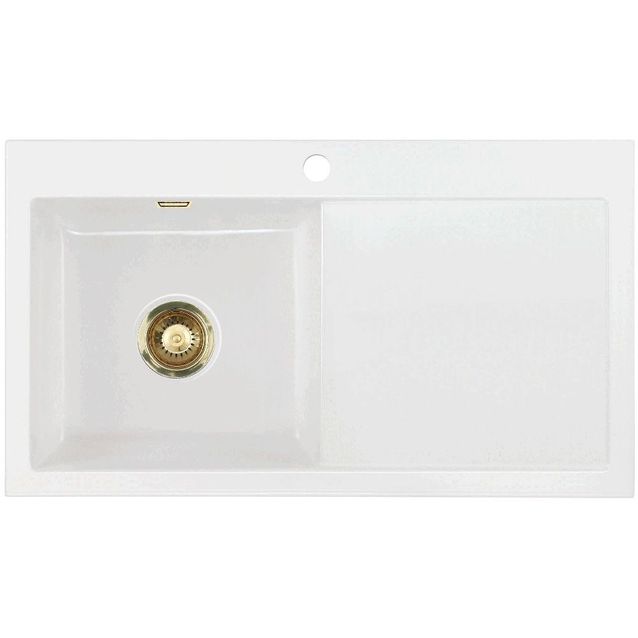 Keittiöallas Lavabo Mera 90, 900x510mm, keraaminen, valkoinen/messinki