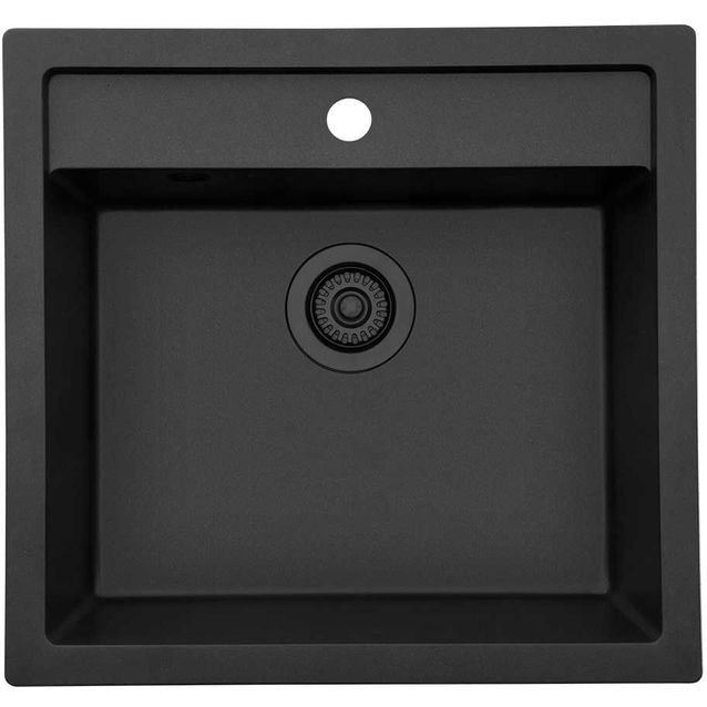 Keittiöallas Lavabo Jupiter 60, 556x526mm, komposiitti, musta/musta