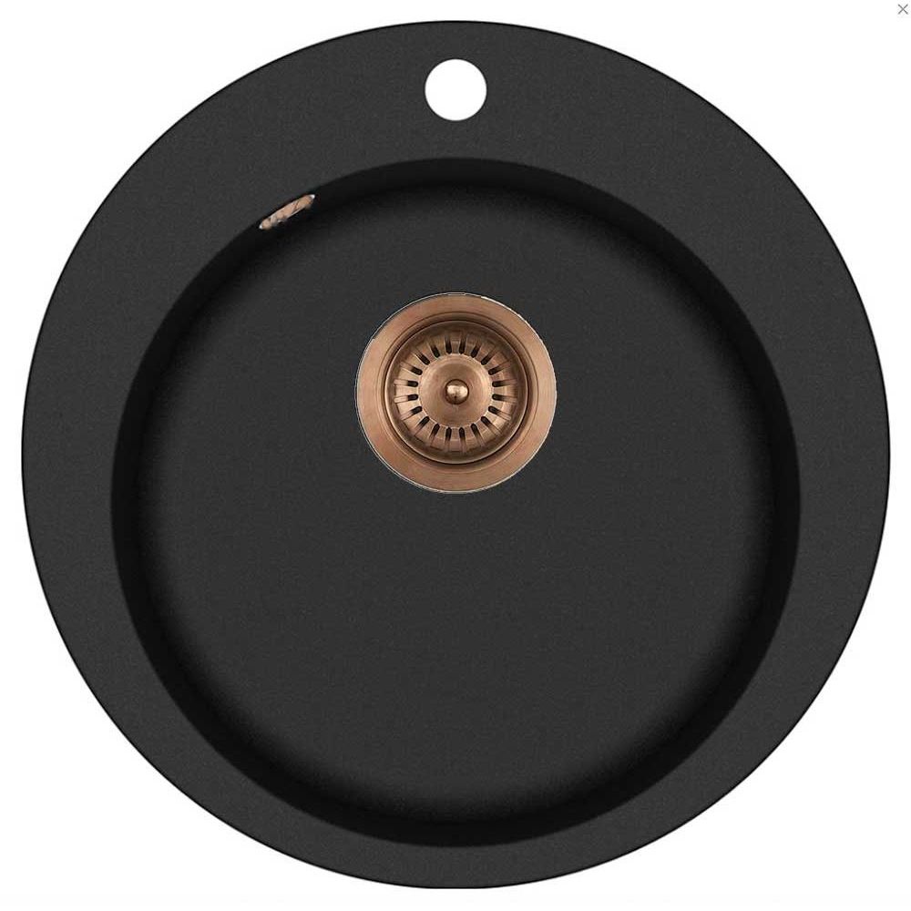 Keittiöallas Lavabo Saturn, 505x505mm, komposiitti, musta/kupari