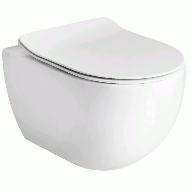 Seinä-WC-istuin Lavabo Glomp, huuhtelukaulukseton, valkoinen