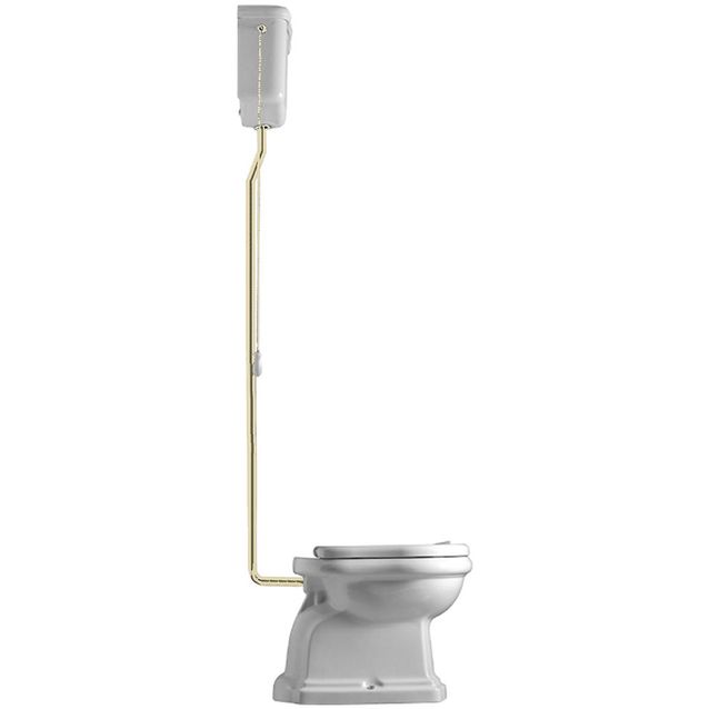 WC-istuin Lavabo Retro High, P-lukko, messinkiputki, valkoinen