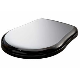 WC-istuimen kansi Lavabo Retro, messinkikiinnikkeet, kiiltävä musta