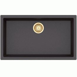 Keittiöallas Lavabo Amsterdam 72, 780x460mm, komposiitti, hopeainen musta, eri pohjaventtiilin värejä