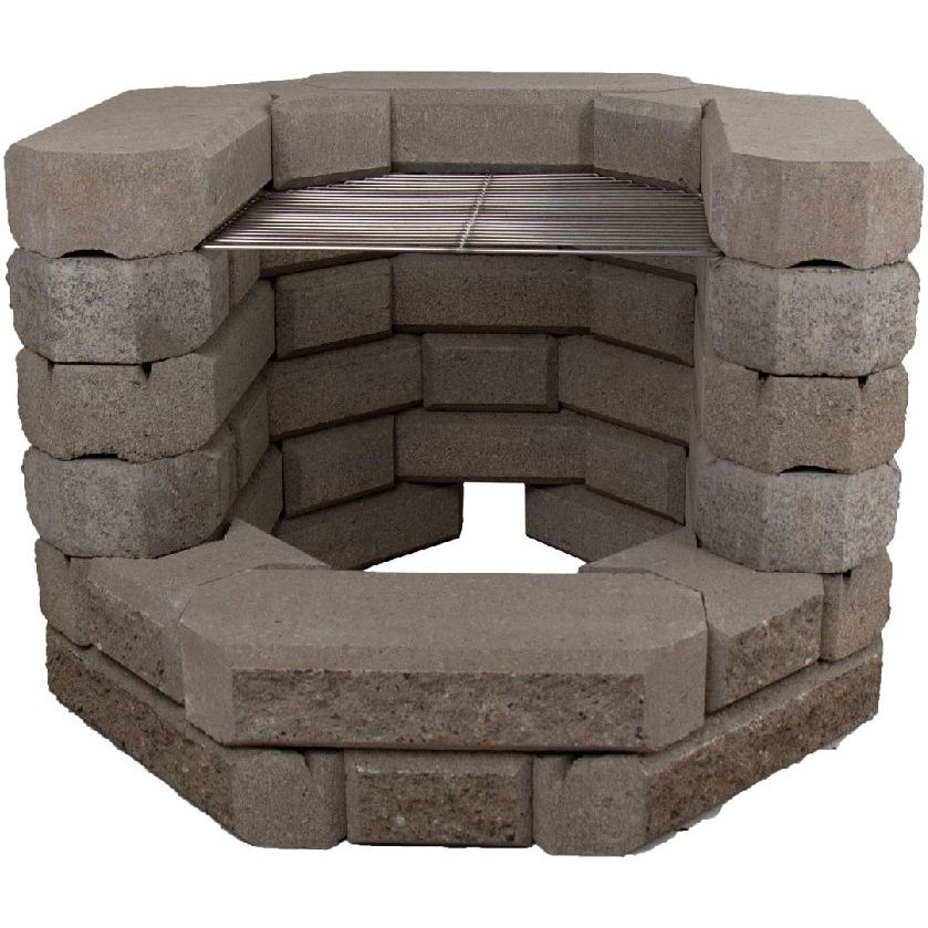 Lohkomuurigrilli Lakka Kipinä, 88x88x60cm, harmaa