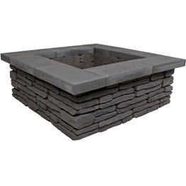 Nuotiopaikka Lakka Loimu + kansi, 1200x1200x420mm, musta