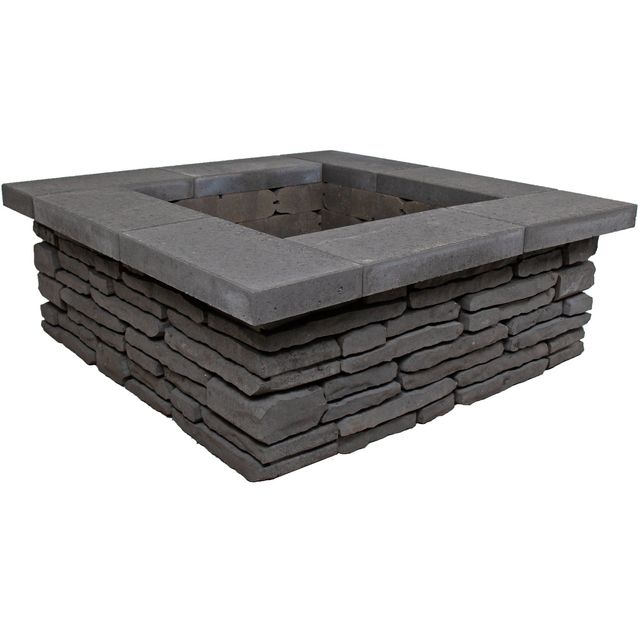 Nuotiopaikka Lakka Loimu + kansi, 1200x1200x420mm, musta