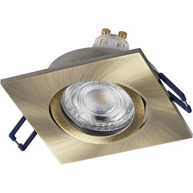 Alasvalo Osram Spot Set upotettava GU10 suunnattava neliö Click 4.5W 827 2700K messinki, 3kpl/pkt