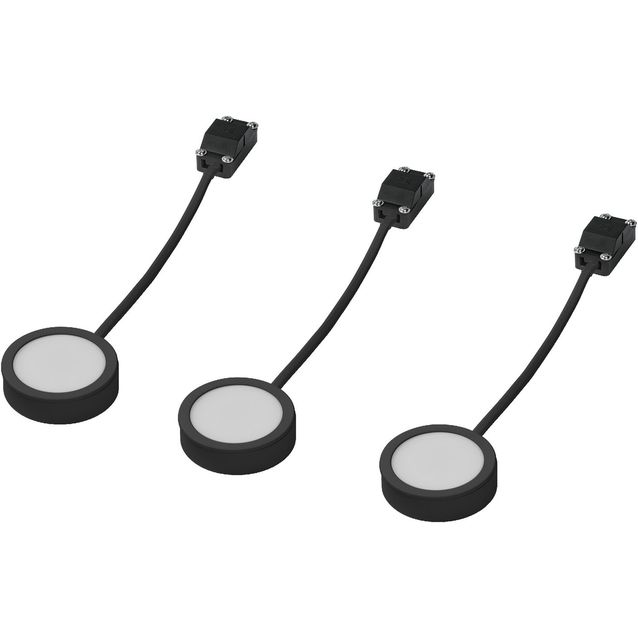 Kalustevalaisin Osram Spot Puck 65mm kaapin alle 3 x 3W 830 3000K musta