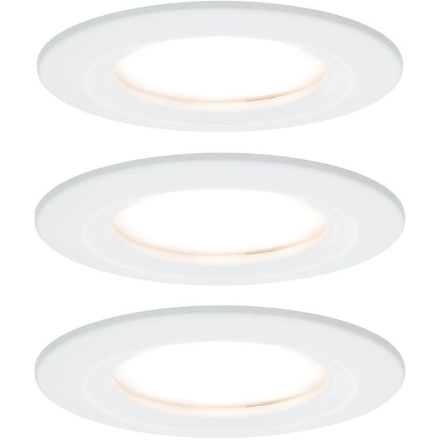 LED-Alasvalosetti Paulmann Coin 3-osainen IP44 2700K mattavalkoinen