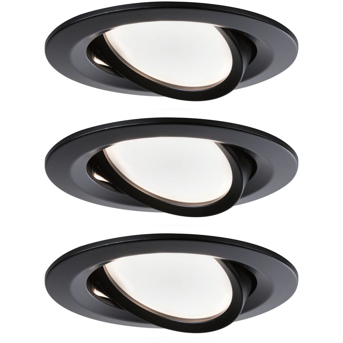 LED-Alasvalosetti Paulmann Nova 3-osainen suunnattava himmennettävä 2700K mattamusta