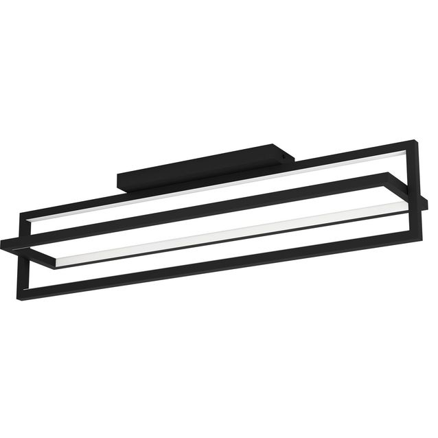 LED Kattovalaisin Eglo Siberia 34W 78x16cm kaukosäädin musta valkoinen