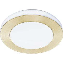 LED-Plafondi Eglo Carpi Ø30cm harjattu messinki/valkoinen