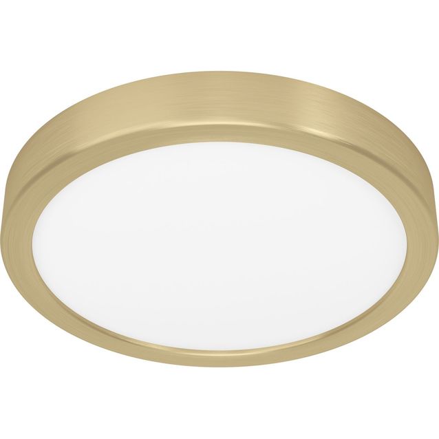 LED-Plafondi Eglo Fueva 5 harjattu messinki/valkoinen pyöreä eri kokoja