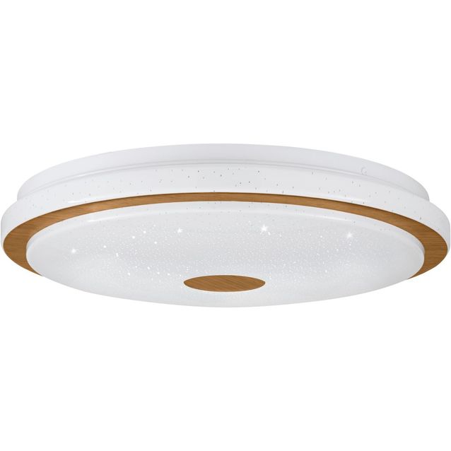 LED-Plafondi Eglo Lanciano 1 värivaihto + kaukosäädin valkoinen/puu eri kokoja