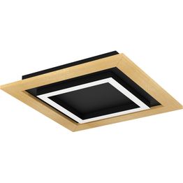 LED-Plafondi Eglo Tirrenara 37x37cm värivaihto + kaukosäädin musta/puu