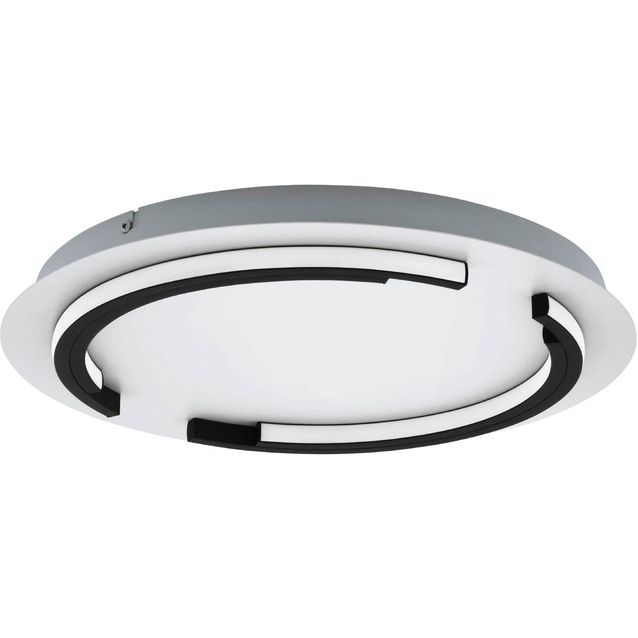 LED Plafondi Eglo Zampote 25W Ø42cm himmennettävä valkoinen musta