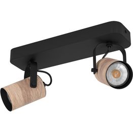 LED-Spottivalaisin Eglo Cayuca 2-osainen 28x10cm musta/puu