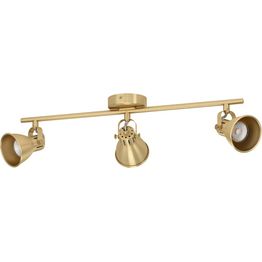 LED-Spottivalaisin Eglo Seras 3-osainen 59,5x6,5cm harjattu messinki/kulta