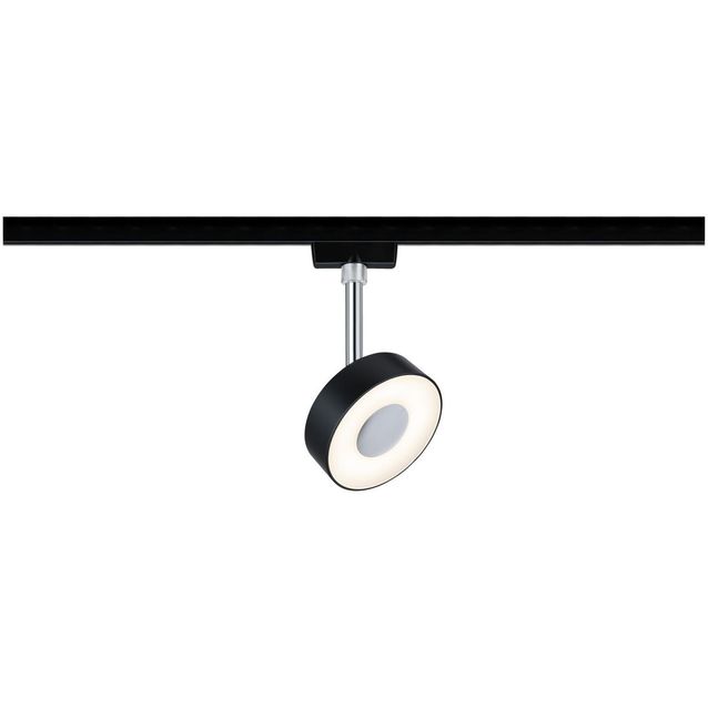 LED-Spottivalaisin kiskoon Paulmann URail Circle 147mm 2700K himmennettävä mattamusta/kromi