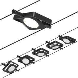 LED-Vaijerivalaisinsetti Paulmann Mac 5 valaisinta + muuntaja + vaijeri mattamusta