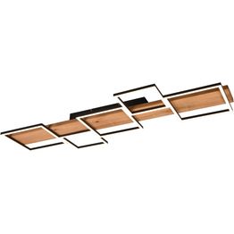 LED-kattovalaisin Trio Harper 115cm mattamusta/puu