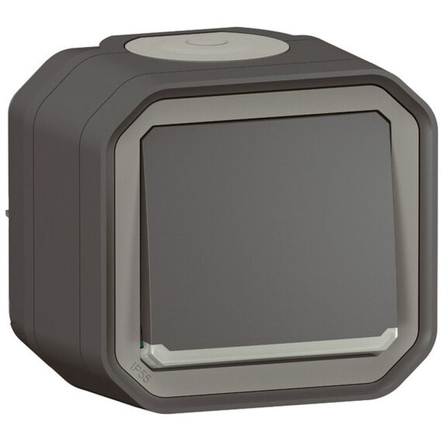 Kontrollivalollinen vaihtokytkin Legrand Plexo 10 A IP55 pinta, antrasiitti