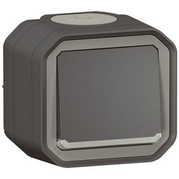 Hakuvalollinen vaihtokytkin Legrand Plexo 10 A IP55 pinta, antrasiitti