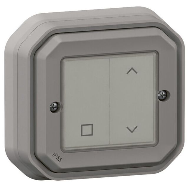 Langaton verhokytkin Legrand Plexo with Netatmo IP55 pinta, paristoton, harmaa