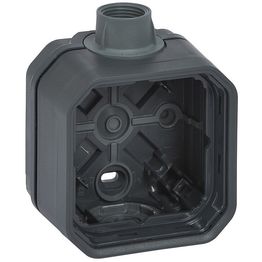 Pintakotelo Legrand Plexo 1-osainen IP55 ISO 20 -läpiviennillä, antrasiitti