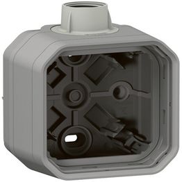 Pintakotelo Legrand Plexo 1-osainen IP55 ISO 20- ja kalvoläpiviennillä, harmaa