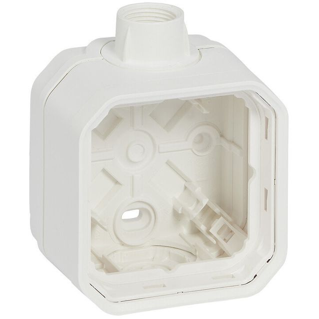 Pintakotelo Legrand Plexo 1-osainen IP55 ISO 20 -läpiviennillä, valkoinen