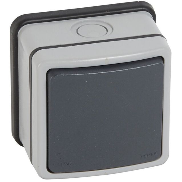 Kaksinapainen kytkin Legrand Plexo 66 20 A IP66 pinta, harmaa