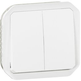 Kaksoismonitoimikytkin/-painikemekanismi Legrand Plexo 10 A IP55, valkoinen