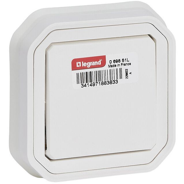 Vaihtokytkin Legrand Plexo 10 A IP55 uppo, valkoinen