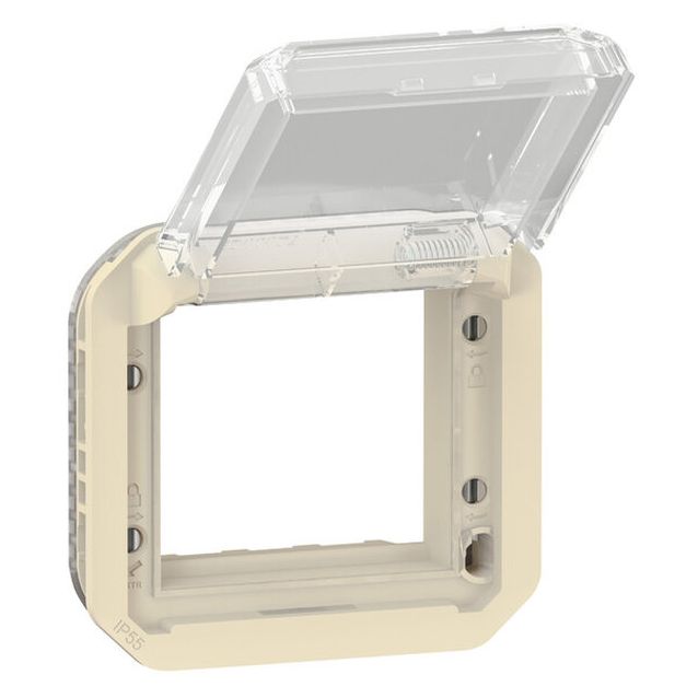 Adapteri Legrand Plexo Mosaic-tuotteille, läpinäkyvällä läpällä, beige