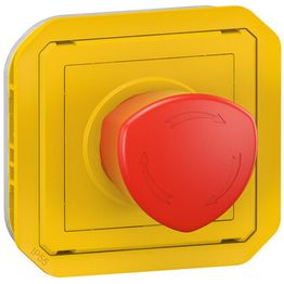 Hätäseispainikemekanismi Legrand Plexo 3 A IP55 kiertopalautuksella, keltainen