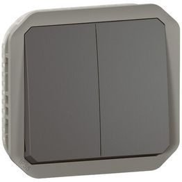 Kaksoismonitoimikytkin/-painikemekanismi Legrand Plexo 10 A IP55, antrasiitti