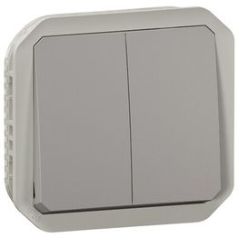 Kaksoismonitoimikytkin/-painikemekanismi Legrand Plexo 10 A IP55, harmaa