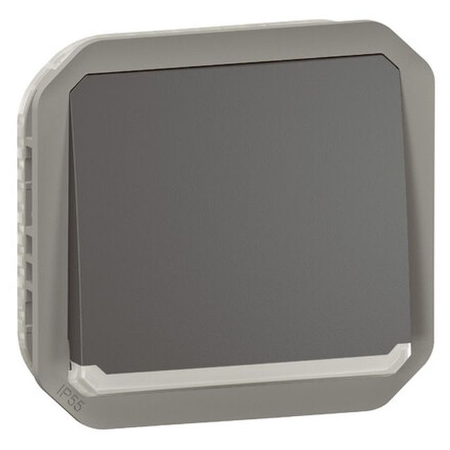 Hakuvalollinen painikemekanismi Legrand Plexo 1 NO 10 A IP55, antrasiitti