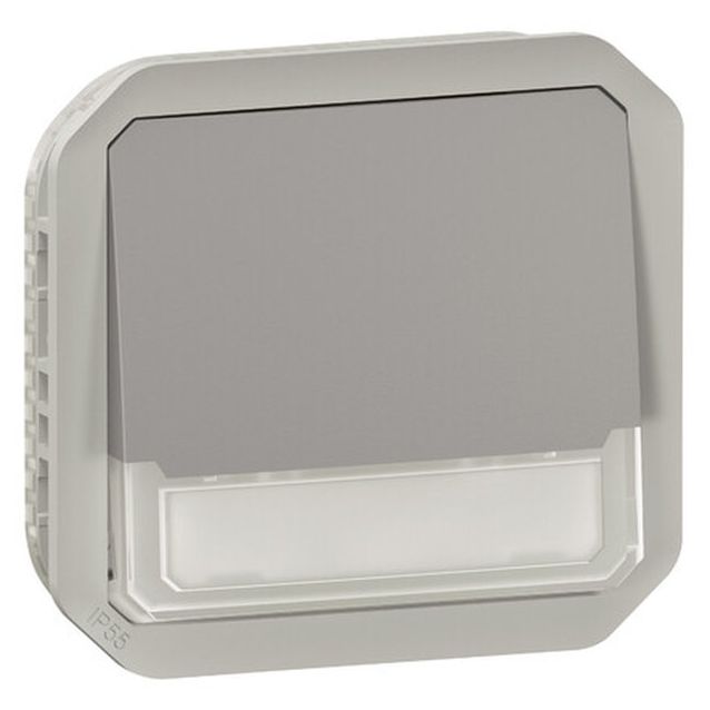 Hakuvalollinen vaihtopainikemekanismi Legrand Plexo 10 A IP55 12 V hakuvalolla, harmaa