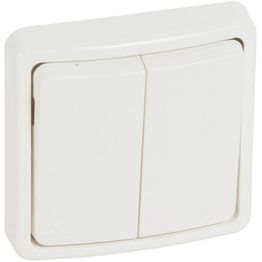 Kaksoisvaihtokytkin Legrand Plexo 66 20 A IP66 uppo, valkoinen