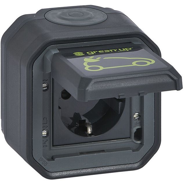 Latauspistorasia Legrand Green'Up 16 A IP55 pinta, antrasiitti
