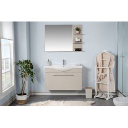 Kylpyhuoneryhmä Linento Bathroom Arches Tan peili sivuhyllyllä, eri kokoja